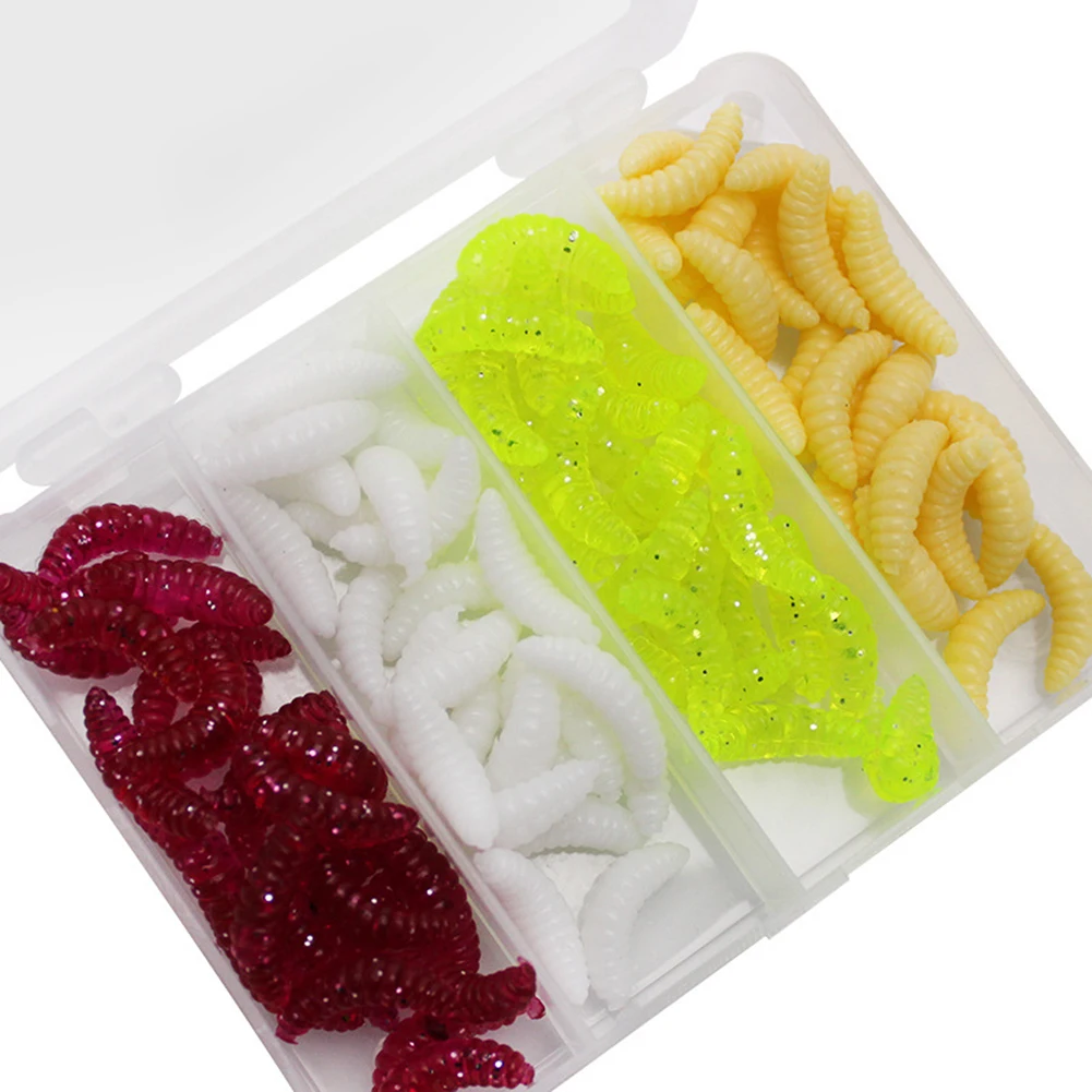 100pc Maggot Soft Bait 2cm 0.5g Grub Lure Smell Worms Glow Shrimps Fishing Bread PVC Tackle Box Accessories Pesca
100pc Maggot Soft Bait 2cm 0.5g Grub Lure Smell Worms Glow Shrimps Fishing Bread PVC Tackle Box Accessories Pesca
