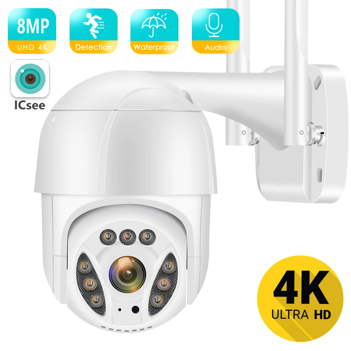 8MP 4K PTZ Camera Outdoor WiFi IP Camera Ultra HD 5MP 3MP 1080P H.265 AI Human Detection CCTV Wireless Video Surveillance Camera
8MP 4K PTZ Camera Outdoor WiFi IP Camera Ultra HD 5MP 3MP 1080P H.265 AI Human Detection CCTV Wireless Video Surveillance Camera