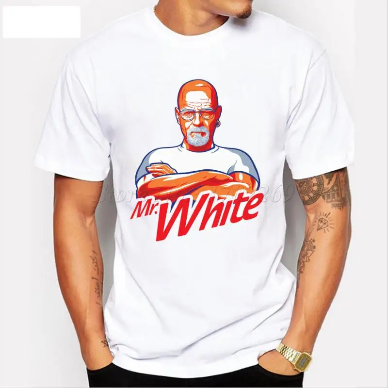 

New fashion short sleeve casual men t shirt Breaking bad Mr White retro printed male tops novelty popular basic funny tee shirts