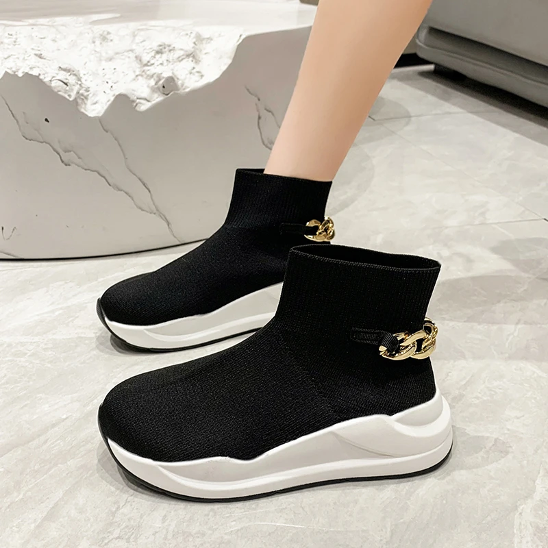 Женские вязаные кроссовки, дышащие высокие кроссовки на плоской подошве, эластичные, весна-осень 2022
Женские вязаные кроссовки, дышащие высокие кроссовки на плоской подошве, эластичные, весна-осень 2022