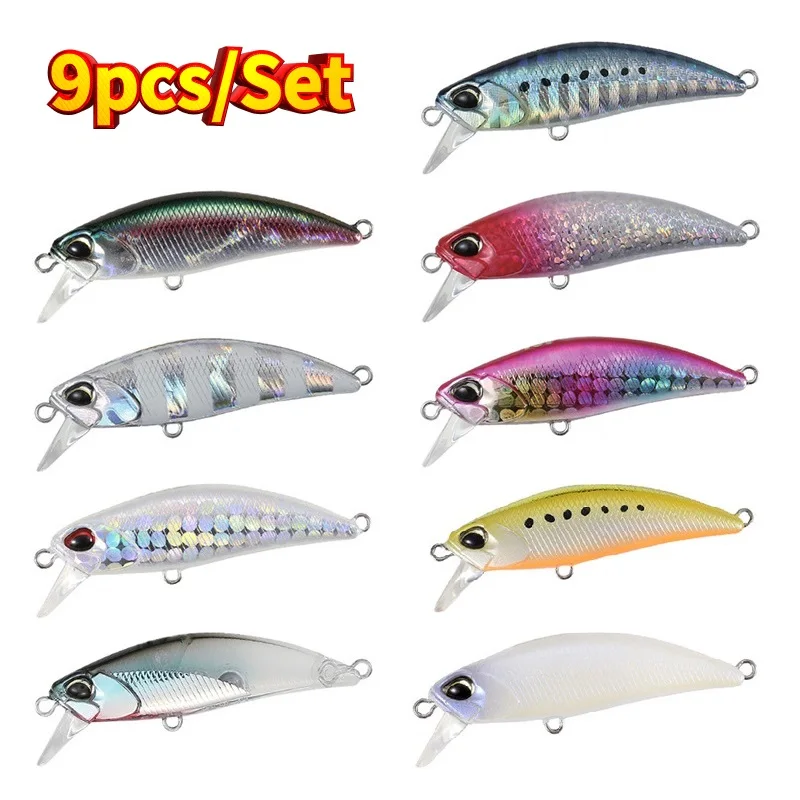 9Pcs/Set 48mm 4.3g Minnow lure 48hs 2022 japan fishing lures crankbait micro small mini fish swimbait trout bass whopper plopper
9Pcs/Set 48mm 4.3g Minnow lure 48hs 2022 japan fishing lures crankbait micro small mini fish swimbait trout bass whopper plopper