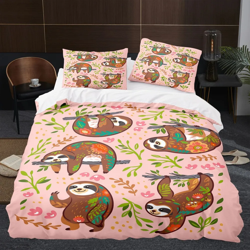 Sloth Bedding Set Cartoon Animal Duvet Cover Bradypod Textile with Pillowcase for Kids Teens Full Queen Twin King 3pc Green Home
Sloth Bedding Set Cartoon Animal Duvet Cover Bradypod Textile with Pillowcase for Kids Teens Full Queen Twin King 3pc Green Home