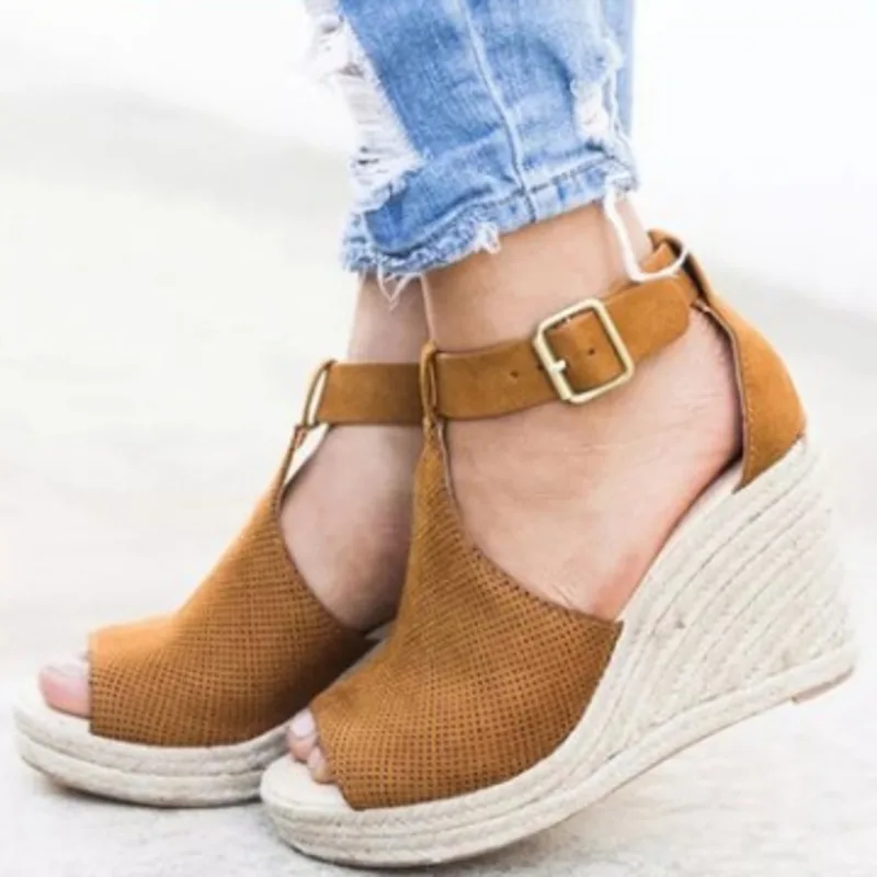 Wedge Sandals 2022 Summer High Heels Platform Shoes For Women Buckle Peep Toe Sandals Large Size 43 Sandalia Feminina
Wedge Sandals 2022 Summer High Heels Platform Shoes For Women Buckle Peep Toe Sandals Large Size 43 Sandalia Feminina