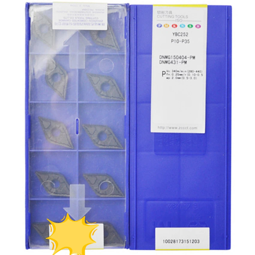 ZC-CT DNMG150404-PM YBC252/DNMG150408-PM YBC252/DNMG150412-PM YBC252 CNC carbide inserts 10PCS/BOX
ZC-CT DNMG150404-PM YBC252/DNMG150408-PM YBC252/DNMG150412-PM YBC252 CNC carbide inserts 10PCS/BOX