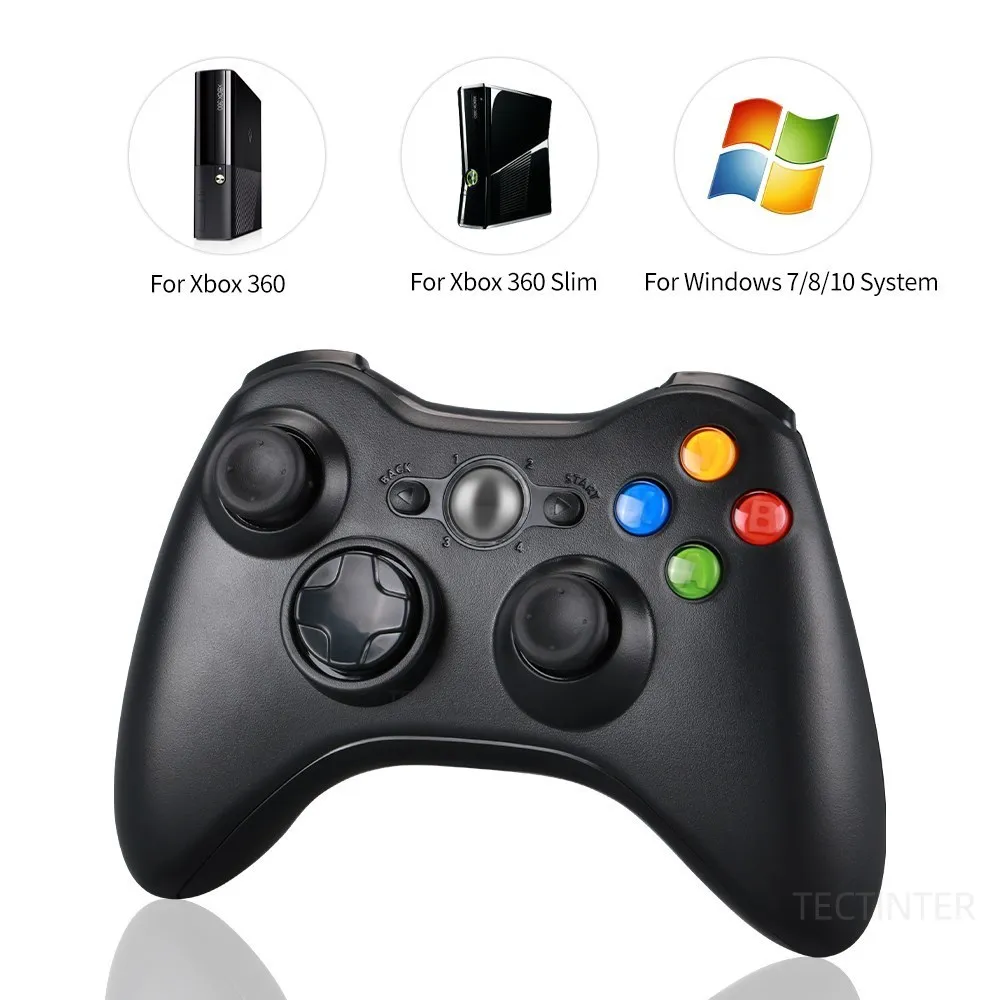 

Беспроводной контроллер 2,4G для Xbox 360, геймпад с ПК-приемником, контроллер для Microsoft Xbox 360, игровой джойстик для ПК win7/8/10