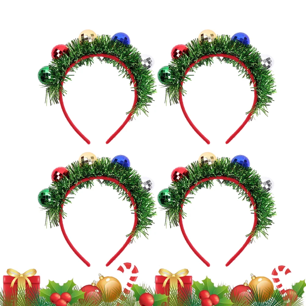 

4 Christmas Headband Spotlight Garland Photo props Headpiece Accessories for Christmas Party Holidays ( Green )