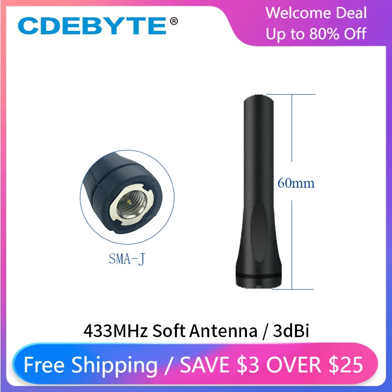 CDEBYTE 5pcs Antenna 433MHz 3.0dBi Wifi Antenna Ominidirectional 6cm SMA-J Aerial for LoRa Module Walkie Talkie ModemTX433-JZR-6
CDEBYTE 5pcs Antenna 433MHz 3.0dBi Wifi Antenna Ominidirectional 6cm SMA-J Aerial for LoRa Module Walkie Talkie ModemTX433-JZR-6