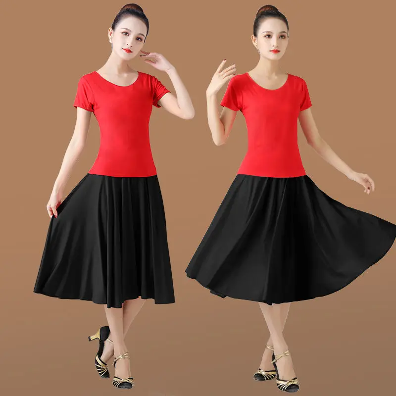 2022 Women Summer New Dance Costumes 2 Piece Sets Female Stage Performance Costumes Ladies Ballroom Dance Loose Skirts Suits R12
2022 Women Summer New Dance Costumes 2 Piece Sets Female Stage Performance Costumes Ladies Ballroom Dance Loose Skirts Suits R12