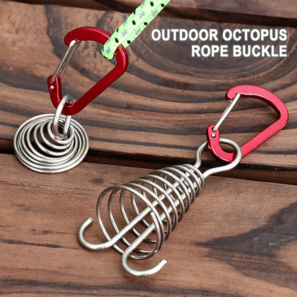 Spiral Shaped Spring Octopus Deck Peg with Carabiner Hook Durable Rope Buckle Tent Hook Board Peg Camping Hiking
Spiral Shaped Spring Octopus Deck Peg with Carabiner Hook Durable Rope Buckle Tent Hook Board Peg Camping Hiking