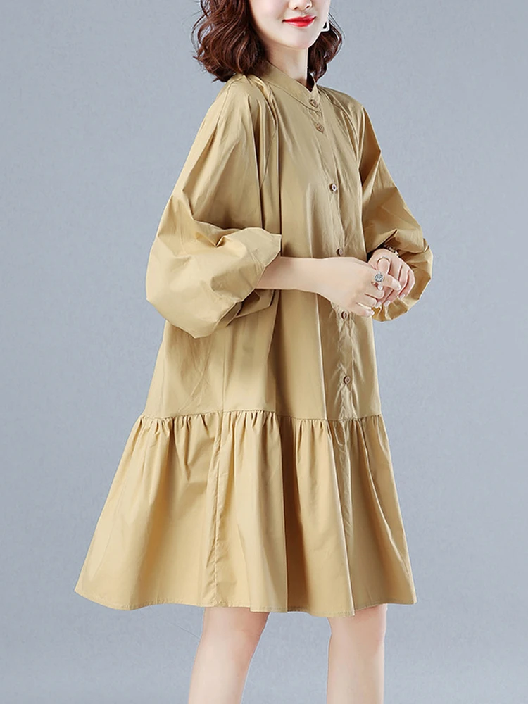 Causal Loose Summer Dresses for Women Basic Oversized Buttons Up Retro Dress Cotton White Lantern Sleeve A-line Dresses Vestidos
Causal Loose Summer Dresses for Women Basic Oversized Buttons Up Retro Dress Cotton White Lantern Sleeve A-line Dresses Vestidos