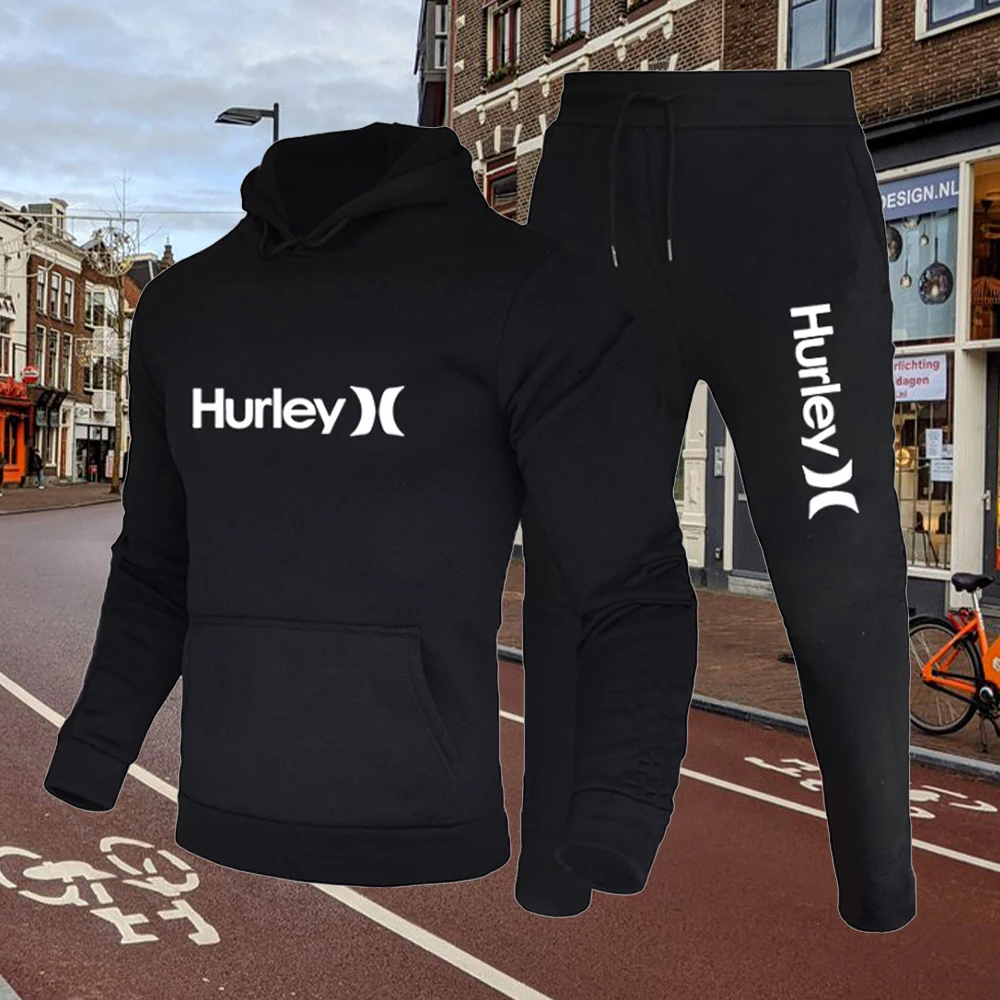 Men's Hurley Printed Tracksuits Fashion Drawstring Hoodie+ Pants Sets Man Spring and Autumn Fall High Quality Jogging Sportwear 
Men's Hurley Printed Tracksuits Fashion Drawstring Hoodie+ Pants Sets Man Spring and Autumn Fall High Quality Jogging Sportwear