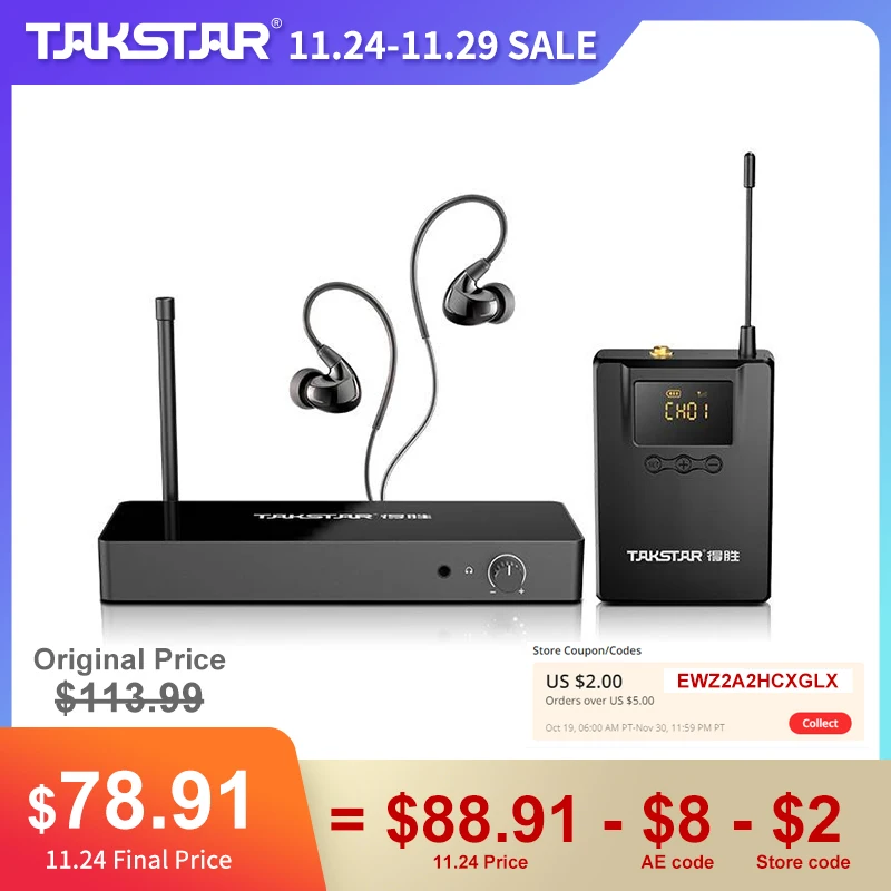 Беспроводная система наблюдения за ушами Takstar WPM-300 UHF, 520-600 МГц, профессиональный цифровой звук, светодиодный дисплей для сцены
Беспроводная система наблюдения за ушами Takstar WPM-300 UHF, 520-600 МГц, профессиональный цифровой звук, светодиодный дисплей для сцены