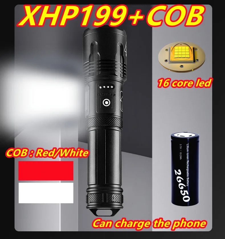 New Powerful LED Flashlight 980000LM XHP199 Rechargeable Led Torch USB Tactical Flash Light Xhp50.2 Super Bright Hunting Lantern
New Powerful LED Flashlight 980000LM XHP199 Rechargeable Led Torch USB Tactical Flash Light Xhp50.2 Super Bright Hunting Lantern