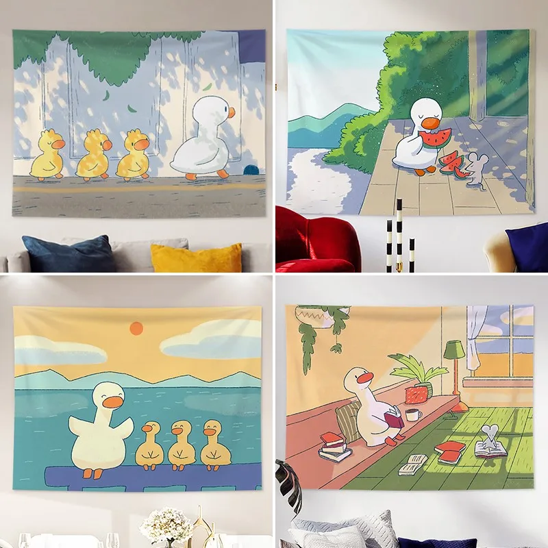 Home Decoration Hanging Cloth Cute Duck Tapestry Japanese and Korean Cartoon Bedroom Decoration Dormitory Bedside Wall Cloth
Home Decoration Hanging Cloth Cute Duck Tapestry Japanese and Korean Cartoon Bedroom Decoration Dormitory Bedside Wall Cloth