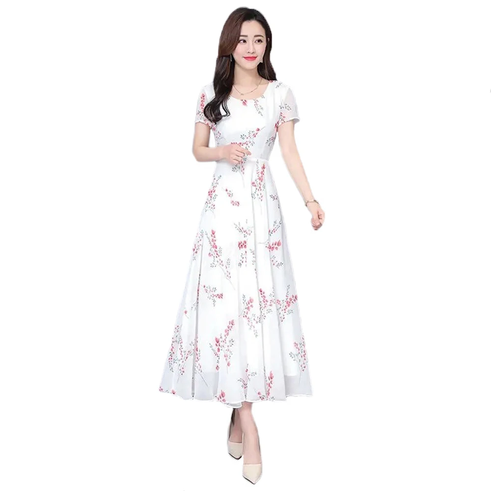 Spring Summer Print Long Dress Women White Floral Slim O Neck Big Swing Beach Holiday Casual Fashion Elegant Dresses
Spring Summer Print Long Dress Women White Floral Slim O Neck Big Swing Beach Holiday Casual Fashion Elegant Dresses