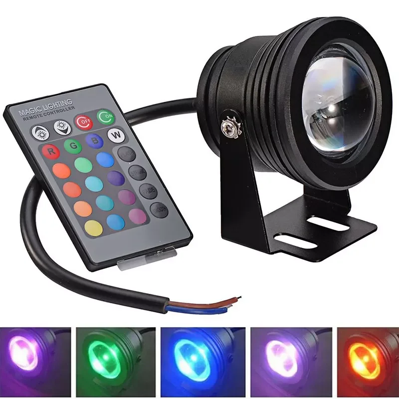 10W Waterproof RGB LED Underwater Light Submersible Garden Pond Fountain 24Key Remote Controlled Lamp for Swimming Pool Aquarium
10W Waterproof RGB LED Underwater Light Submersible Garden Pond Fountain 24Key Remote Controlled Lamp for Swimming Pool Aquarium