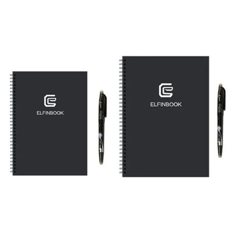 

A5/B5 Reusable Smart Notebook with 1 Pilot Frixion Pen 40 Sheets Blank Wirebound Notepad for Note Taking Sketch Writing