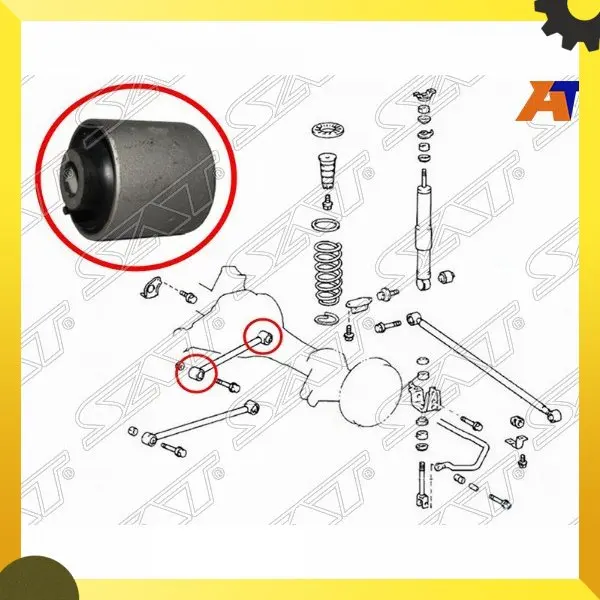 Сайлентблок FR=RR задней верхней продольной тяги TOYOTA LAND CRUISER/LEXUS LX470 98- SAT ST-48702-60090 |