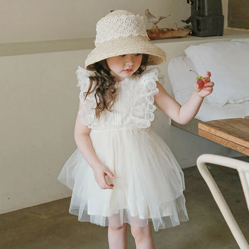 Summer Kids Party Dresses Baby Girls Princess Dress Mesh Splicing Sleeveless Flower Embroidery Europe America Style
Summer Kids Party Dresses Baby Girls Princess Dress Mesh Splicing Sleeveless Flower Embroidery Europe America Style