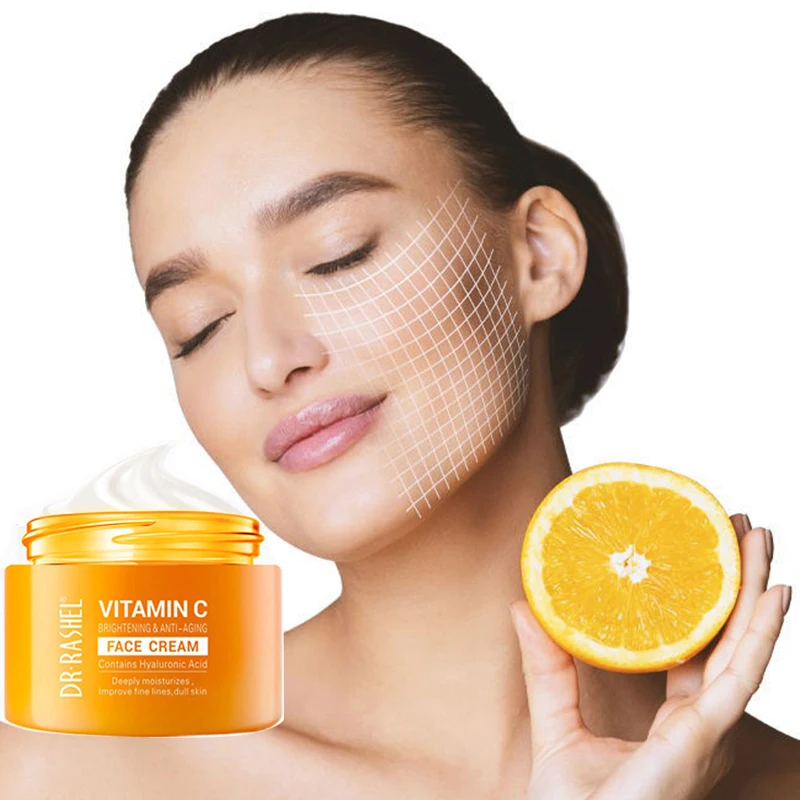 

DR.RASHEL Vitamin C Face Cream Improve Fine Lines Dull Skin Whitening Moisturizing Anti Aging Serum Fade Dark Spots Skin Care