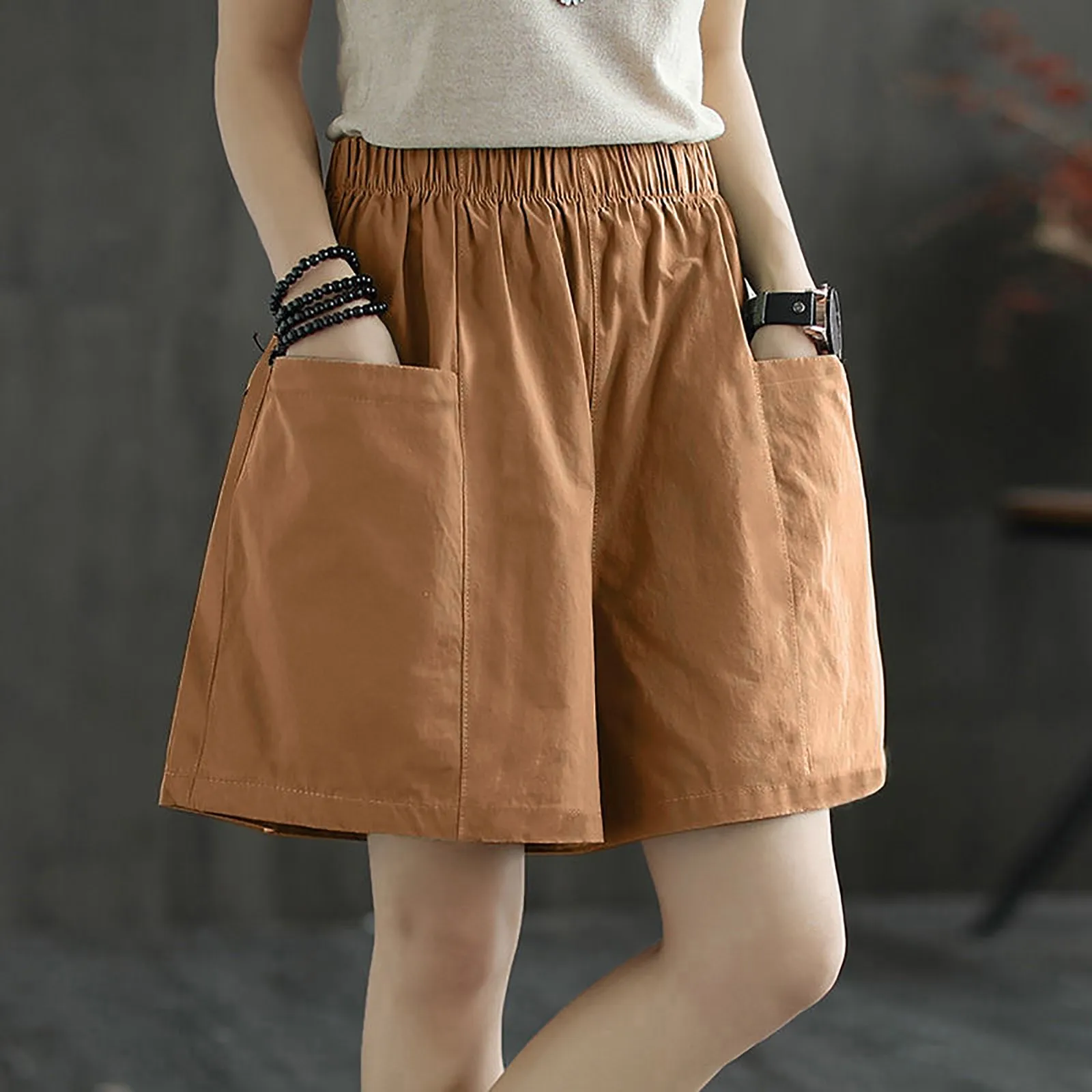 Loose Wide Legs Shorts Fashion Trunks Elastic Waist Pants Double Pocket Women's Shorts Breathable Streetwear Pantalones Cortos
Loose Wide Legs Shorts Fashion Trunks Elastic Waist Pants Double Pocket Women's Shorts Breathable Streetwear Pantalones Cortos