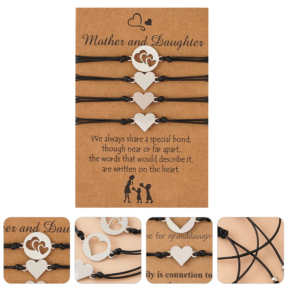 Love Parent-Child Bracelet Woven String Cord Matching Mother Gifts Set Adjustable Hand Chain Stainless Steel Metal
Love Parent-Child Bracelet Woven String Cord Matching Mother Gifts Set Adjustable Hand Chain Stainless Steel Metal