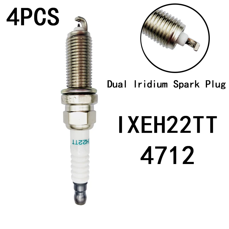 

4PCS IXEH22TT 4712 Dual Iridium Spark Plug For Nissan 350Z Z33 Murano Z51 Stagea M35 IXEH22TT-4712 IXEH22TT4712
