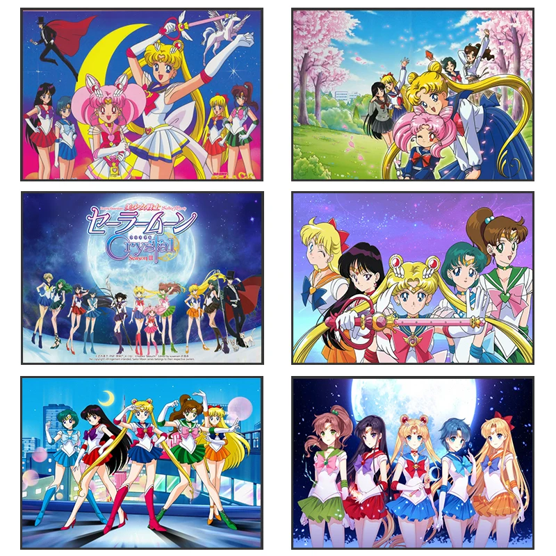 Anime Role Sailor Moon Art Prints Posters Lovely Girly Cartoon Canvas Paintings Girls Bedroom Home Decor Cuadros Frameless
Anime Role Sailor Moon Art Prints Posters Lovely Girly Cartoon Canvas Paintings Girls Bedroom Home Decor Cuadros Frameless