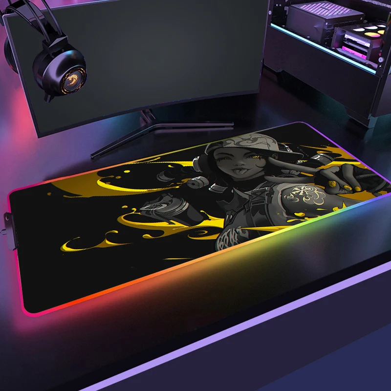 Large RGB Computer Mousepad Valorant Gaming Non-Slip Rubber LED Mouse Mat With Backlit Art Gamer Mouse Pad Game Table Mat XXL
Large RGB Computer Mousepad Valorant Gaming Non-Slip Rubber LED Mouse Mat With Backlit Art Gamer Mouse Pad Game Table Mat XXL