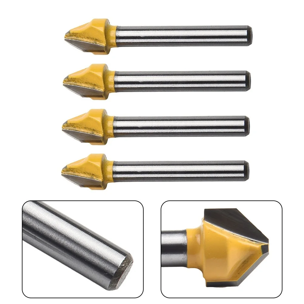4pcs Durable Practical Double-edged Cutting Design Router Bits Milling Cutter 6mm Shank High Strength Silver PVC
4pcs Durable Practical Double-edged Cutting Design Router Bits Milling Cutter 6mm Shank High Strength Silver PVC