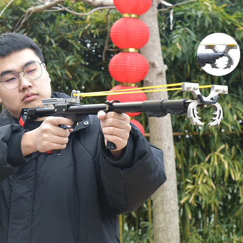 Powerful Slingshot High Precision Laser Slingshot Straight Rod Folding Telescopic Catapult Distance Hunting Outdoor Sports
Powerful Slingshot High Precision Laser Slingshot Straight Rod Folding Telescopic Catapult Distance Hunting Outdoor Sports