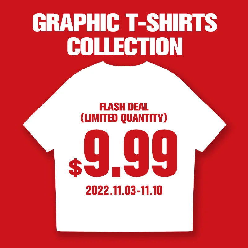 Flash Deal (ограниченное количество), коллекция графических футболок, все в US $9,99, PST время: 2022.11.03-11,10
Flash Deal (ограниченное количество), коллекция графических футболок, все в US $9,99, PST время: 2022.11.03-11,10