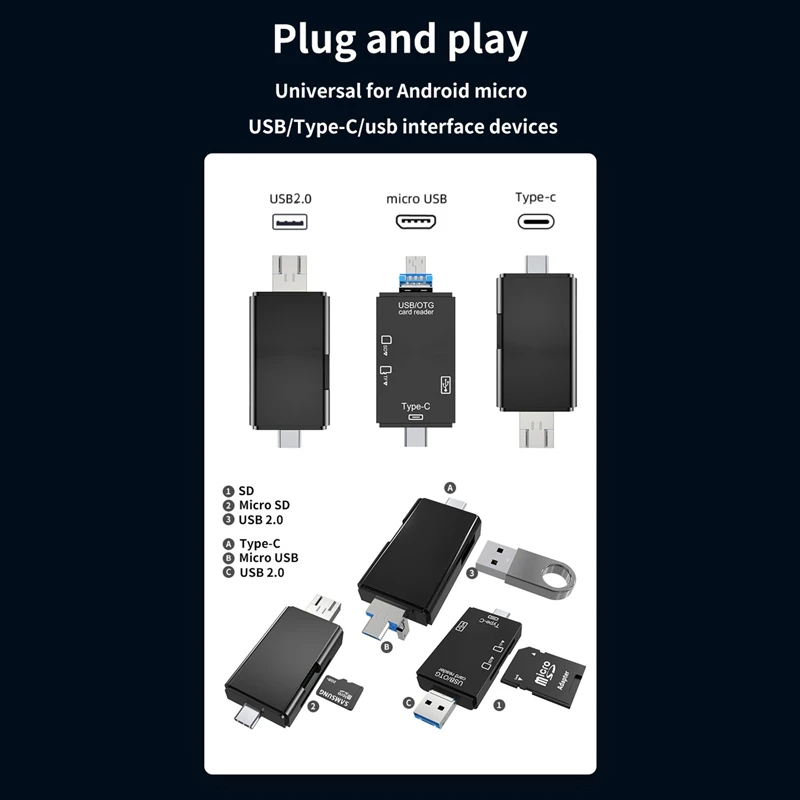 Устройство для чтения Micro USB Type-C 6 в 1 | Компьютеры и офис