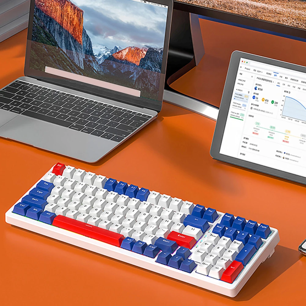 Игровая клавиатура K98 с RGB подсветкой, механическая Проводная игровая клавиатура с 3 режимами работы, Type-C, для ПК
Игровая клавиатура K98 с RGB подсветкой, механическая Проводная игровая клавиатура с 3 режимами работы, Type-C, для ПК