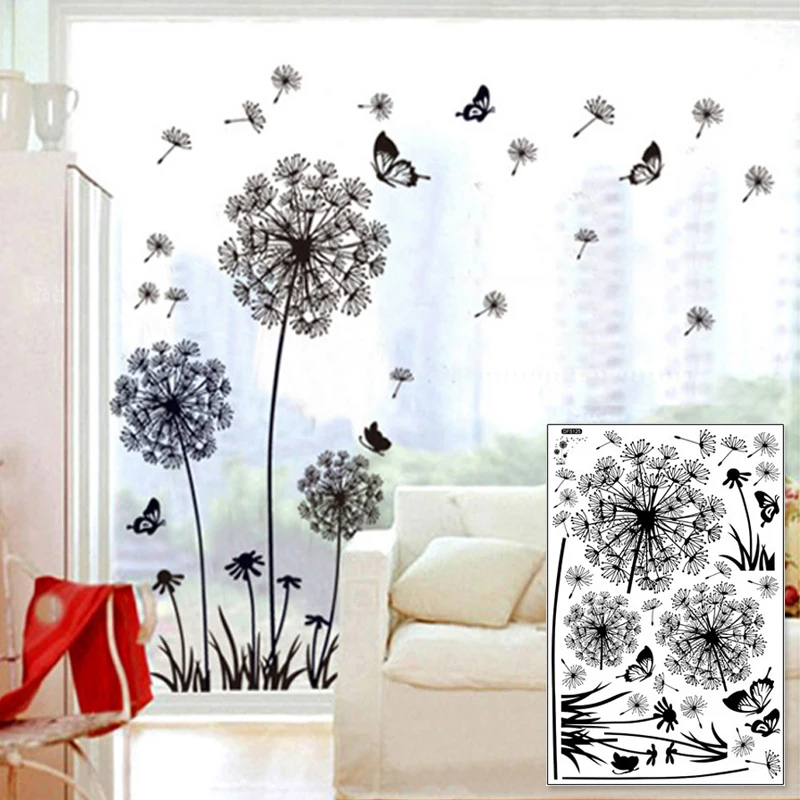 1Set Wall Sticker Self Adhesive black Dandelion Flowers Background decoration Waterproof stickers PVC Home room stickers
1Set Wall Sticker Self Adhesive black Dandelion Flowers Background decoration Waterproof stickers PVC Home room stickers