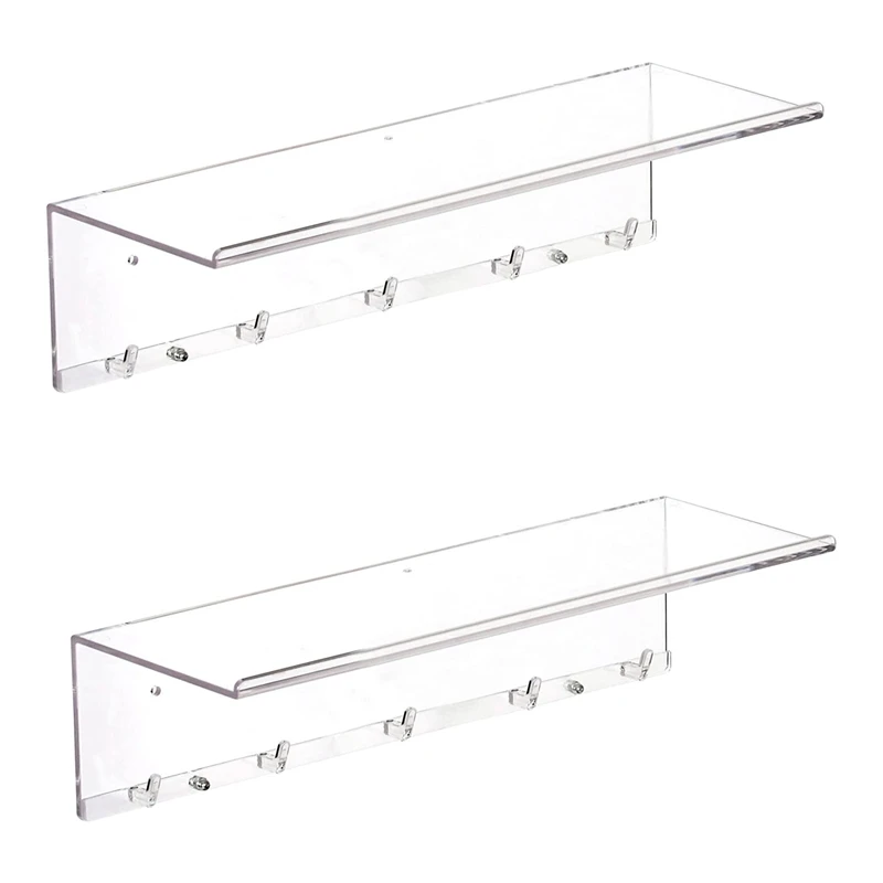 Clear Floating Shelves Display LED,2 PCS Decorative Wall Storage Shelves With Detachable Towel Hooks 
Clear Floating Shelves Display LED,2 PCS Decorative Wall Storage Shelves With Detachable Towel Hooks