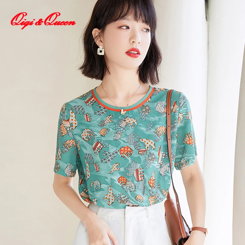 Qiqi&queen Versatile Printed Round Neck Short-Sleeved Women's T-shirt 2023 Summer New Korean Version Loose Simple Casual Top
Qiqi&queen Versatile Printed Round Neck Short-Sleeved Women's T-shirt 2023 Summer New Korean Version Loose Simple Casual Top