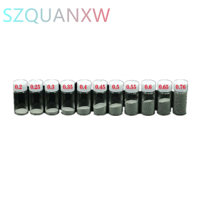(25k) 25,000pcs 0.2mm/0.25MM/0.3mm/0.35mm/0.4mm/0.45mm/0.5mm/0.55/0.6mm/0.65mm/0.76mm unleaded Soldering Balls BGA Solder Balls
(25k) 25,000pcs 0.2mm/0.25MM/0.3mm/0.35mm/0.4mm/0.45mm/0.5mm/0.55/0.6mm/0.65mm/0.76mm unleaded Soldering Balls BGA Solder Balls