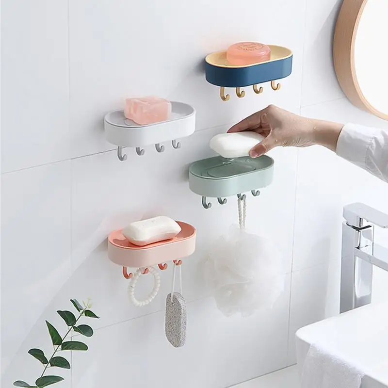 Creative Draining Soap Box With Hook Household Double-Layer Soap Dish Case Wall-mounted Soap Dish Holder Bathroom Accessories
Creative Draining Soap Box With Hook Household Double-Layer Soap Dish Case Wall-mounted Soap Dish Holder Bathroom Accessories