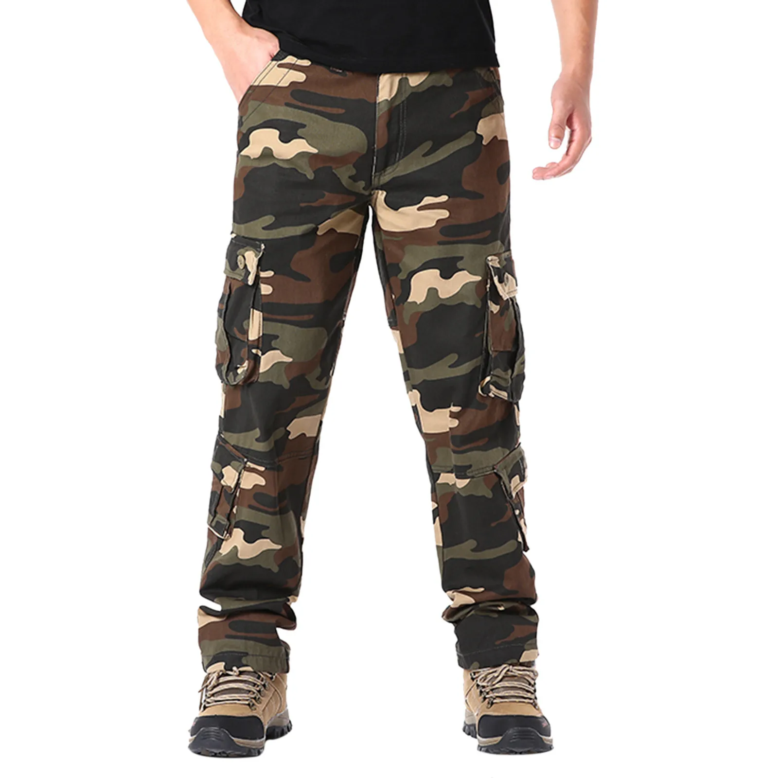 Mens Fashion Casual Camouflage Cargo Pants Multi Pocket Zipper Buckle Male Straight Tactical Pants Outdoor Pants Tooling Pants
Mens Fashion Casual Camouflage Cargo Pants Multi Pocket Zipper Buckle Male Straight Tactical Pants Outdoor Pants Tooling Pants