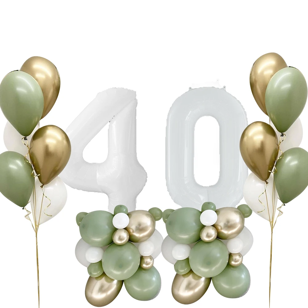 42pcs Avocado Green Balloons Kit With 40inch White Number Balloon For Birthday Party Decoration Kids Gift Wedding DIY Supplies
42pcs Avocado Green Balloons Kit With 40inch White Number Balloon For Birthday Party Decoration Kids Gift Wedding DIY Supplies