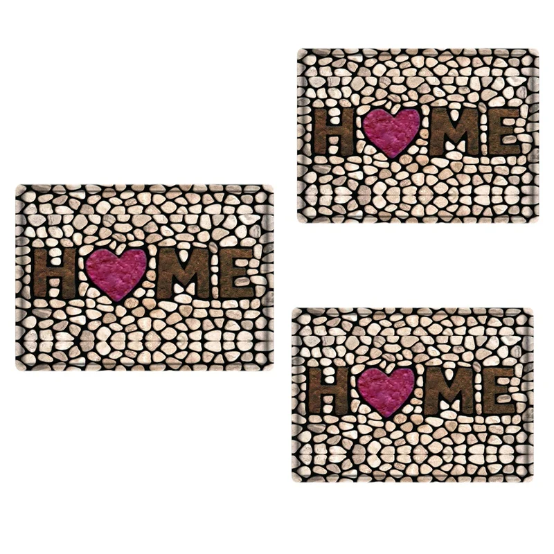 

1 PCS 3D Cobblestone Home Entrance Door Mat Bathroom Living Room Balcony Carpet Non-Slip Kitchen Hallway Area Rug 50 X 80Cm