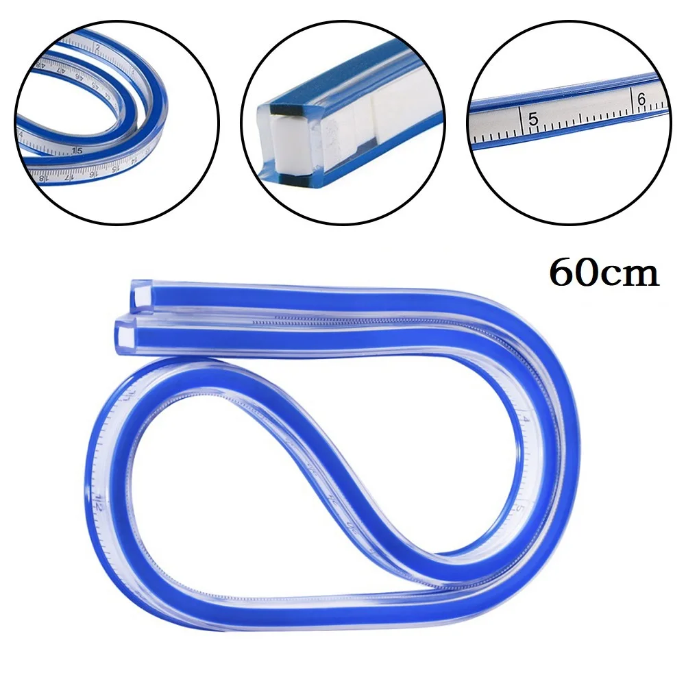 60cm Flexible Curve Ruler Plastic For Measuring Drawing Drafting Tailors Manual Drawing Tool Soft Flexible Curve Measuring Ruler
60cm Flexible Curve Ruler Plastic For Measuring Drawing Drafting Tailors Manual Drawing Tool Soft Flexible Curve Measuring Ruler