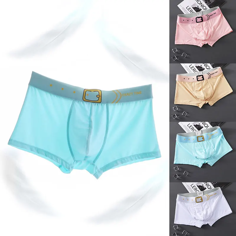 Men Ice Silk Sexy Underwear Summer Fashion Boxer Seamless Breathable Panties Solid Color Quick-Drying Large Size Trouser Head
Men Ice Silk Sexy Underwear Summer Fashion Boxer Seamless Breathable Panties Solid Color Quick-Drying Large Size Trouser Head