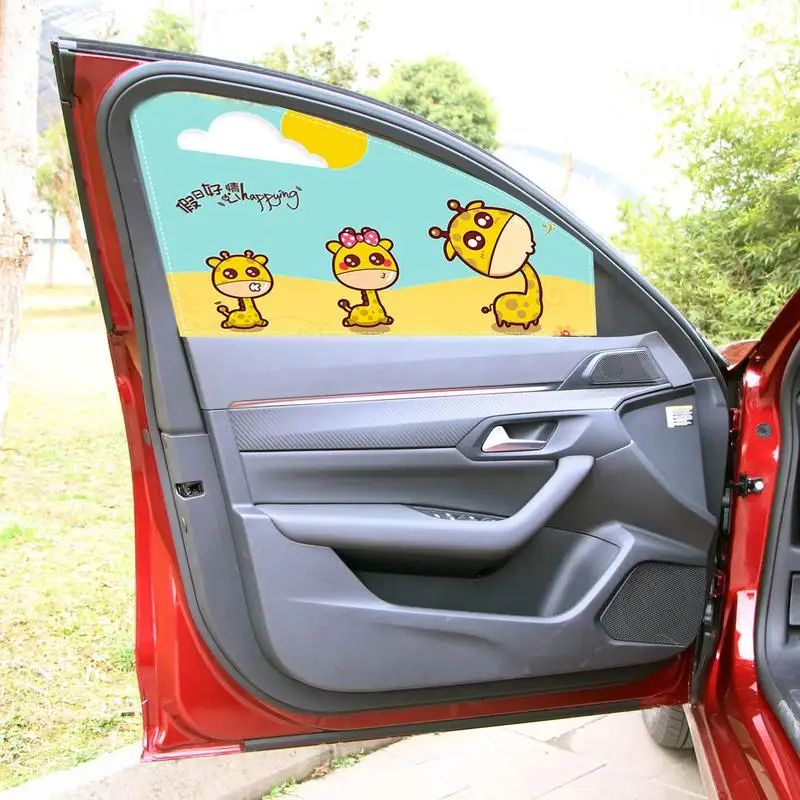 

Занавески на окна автомобиля, Магнитные шторы с мультяшными рисунками, защита от солнца и ультрафиолетовых лучей