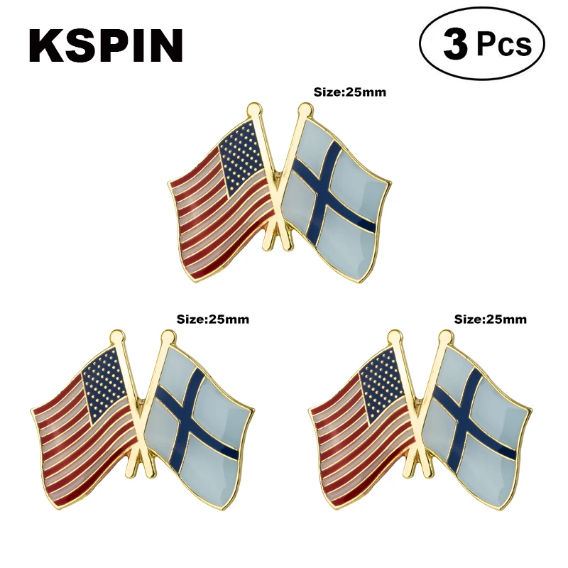 

U.S.A.& Finland Frendship Lapel Pin Brooches Pins Flag badge Brooch Badges