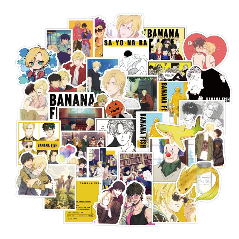 Cartoon Anime Kawaii BANANA FISH Stickers for Laptop Suitcase Stationery Waterproof Decals Album Graffiti Kids Toys Gifts
Cartoon Anime Kawaii BANANA FISH Stickers for Laptop Suitcase Stationery Waterproof Decals Album Graffiti Kids Toys Gifts