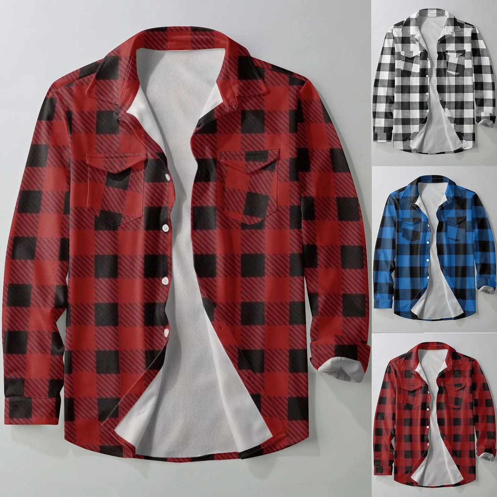 Men's Short Fleece Plaid Shirt Jacket Button Up Casual Jacket Thicken Warm Autumn Spring Work Coat Outerwear Jacket Top Shirt
Men's Short Fleece Plaid Shirt Jacket Button Up Casual Jacket Thicken Warm Autumn Spring Work Coat Outerwear Jacket Top Shirt
