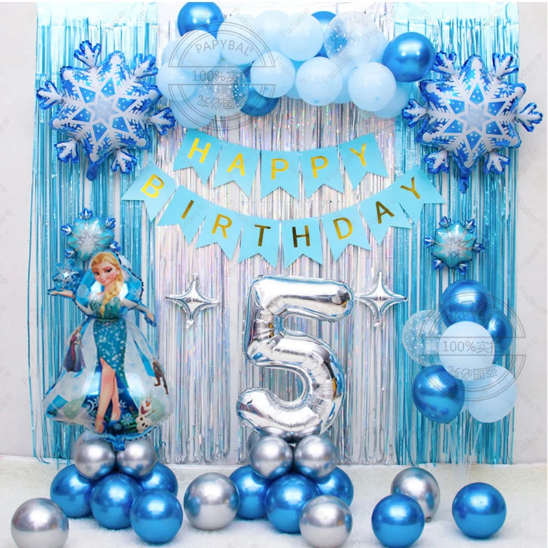 

1Set Disney Balloons Garland Arch Kit 10/28/32inch Foil Balloons Frozen Elsa Anna Princess Theme Birthday Party Decors Air Globo