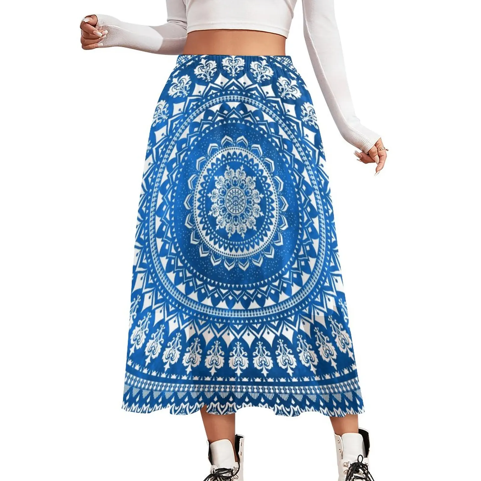 Blue Mandala Print Skirt Women Vintage Floral Kawaii Long Skirts Print Elastic Waist Street Style Casual Skirt Big Size
Blue Mandala Print Skirt Women Vintage Floral Kawaii Long Skirts Print Elastic Waist Street Style Casual Skirt Big Size